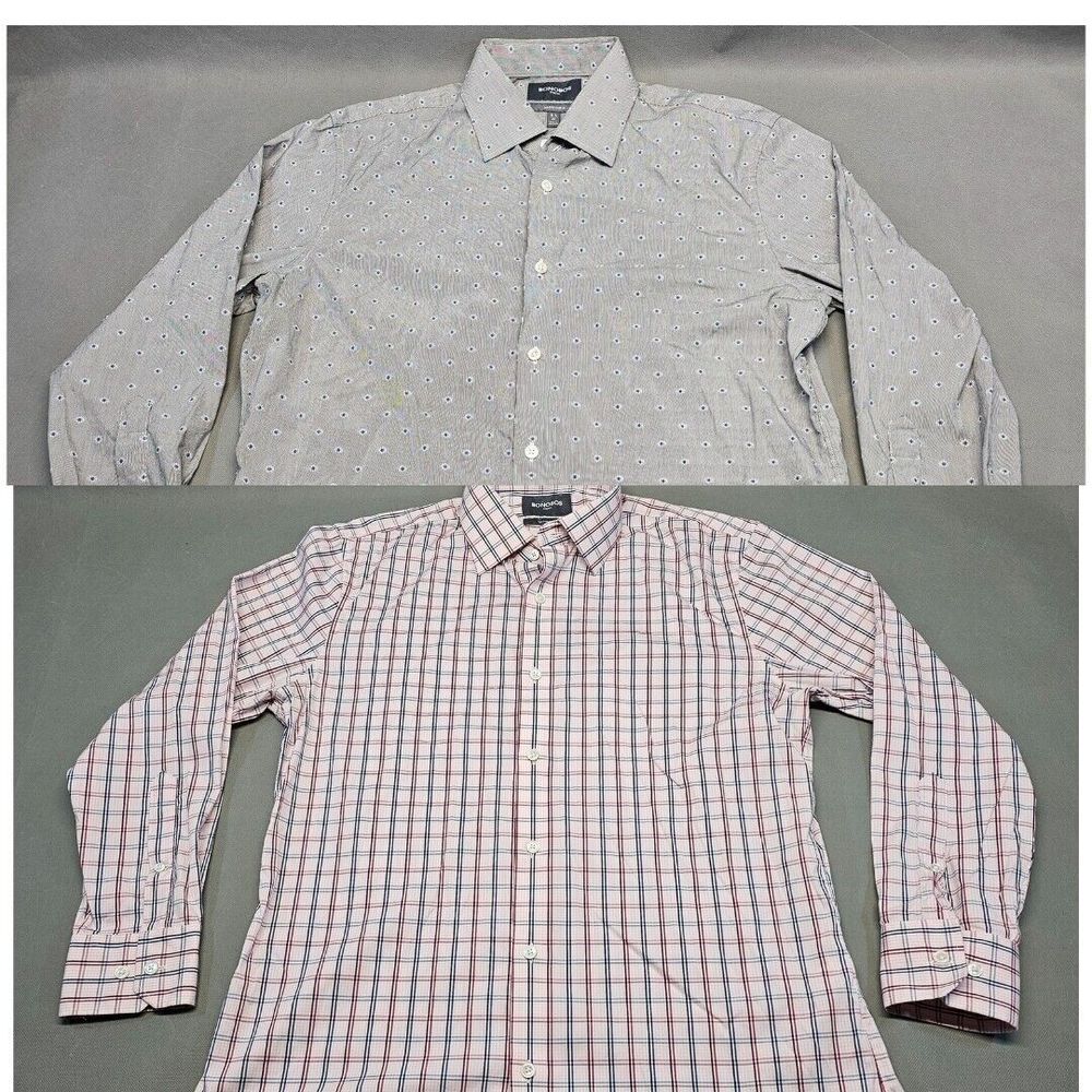 Two Bonobos Stretch Slim Fit ‎ Mens Long Sleeve Button Down Shirt 16.5/33